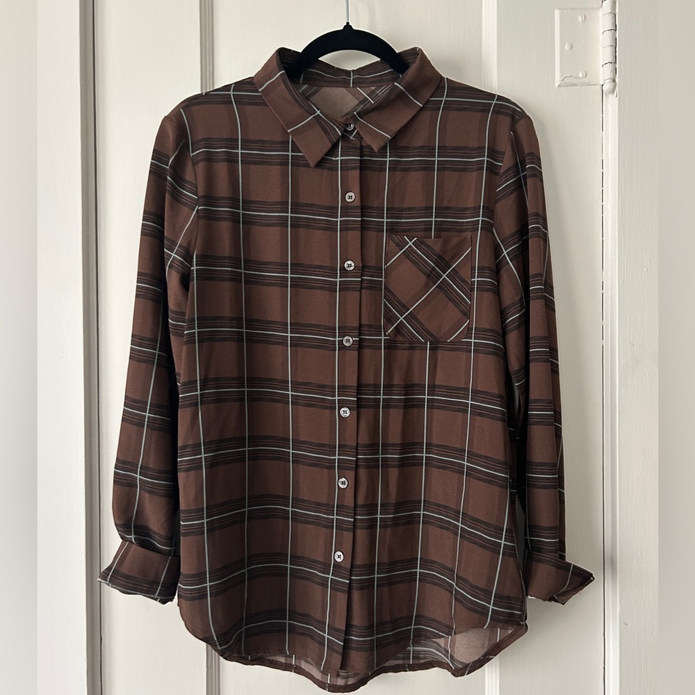 Black and Brown Flannel Top